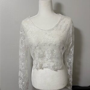 Elegant White Lace Women's Top